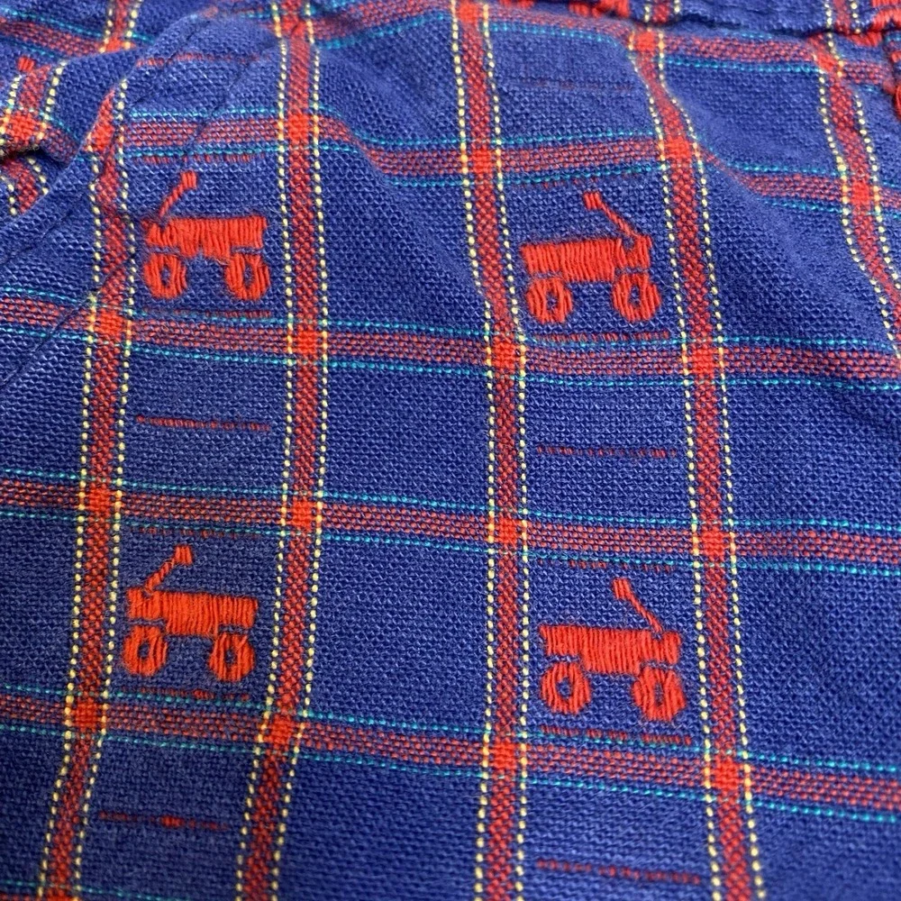 Vintage Oshkosh Jumpsuit Overall 3-6 months Red Blue Cotton Made USA